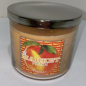 Bath & Body Works MARKET PEACH Candle Large 3-Wick Scented 14.5 oz NEW